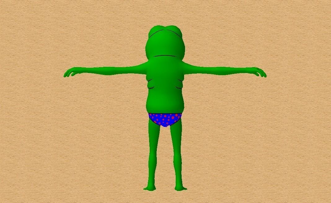 Pepe the frog Low-poly 3D model_8