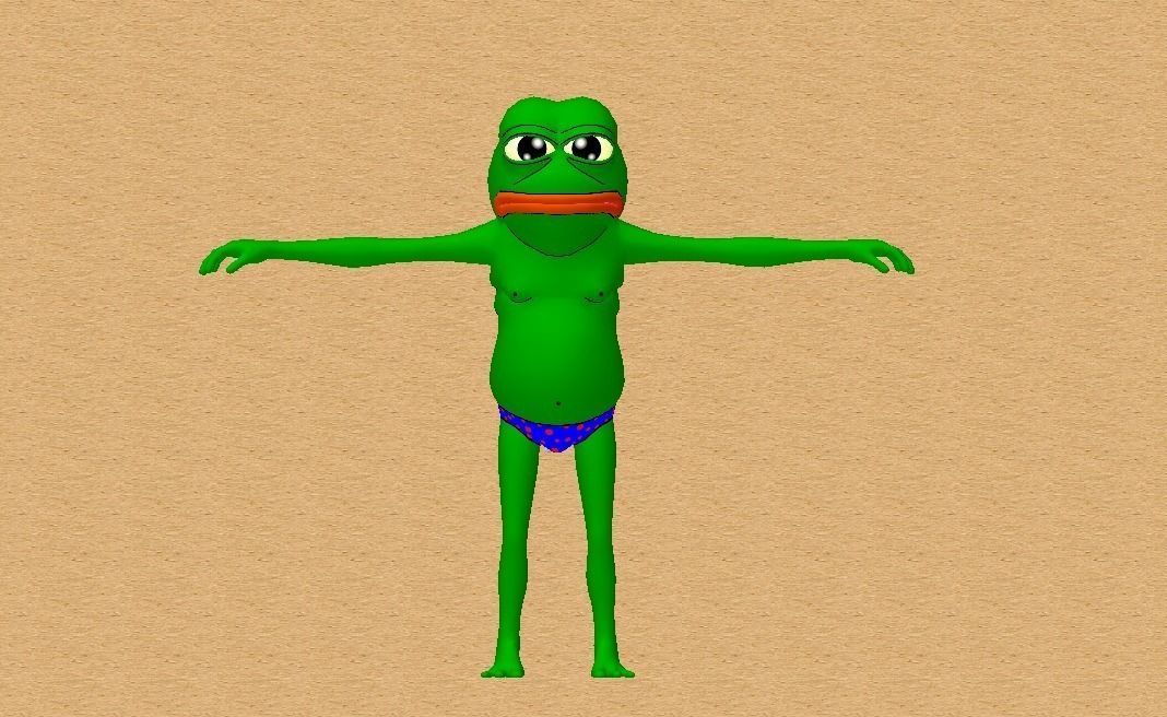 Pepe the frog Low-poly 3D model_9