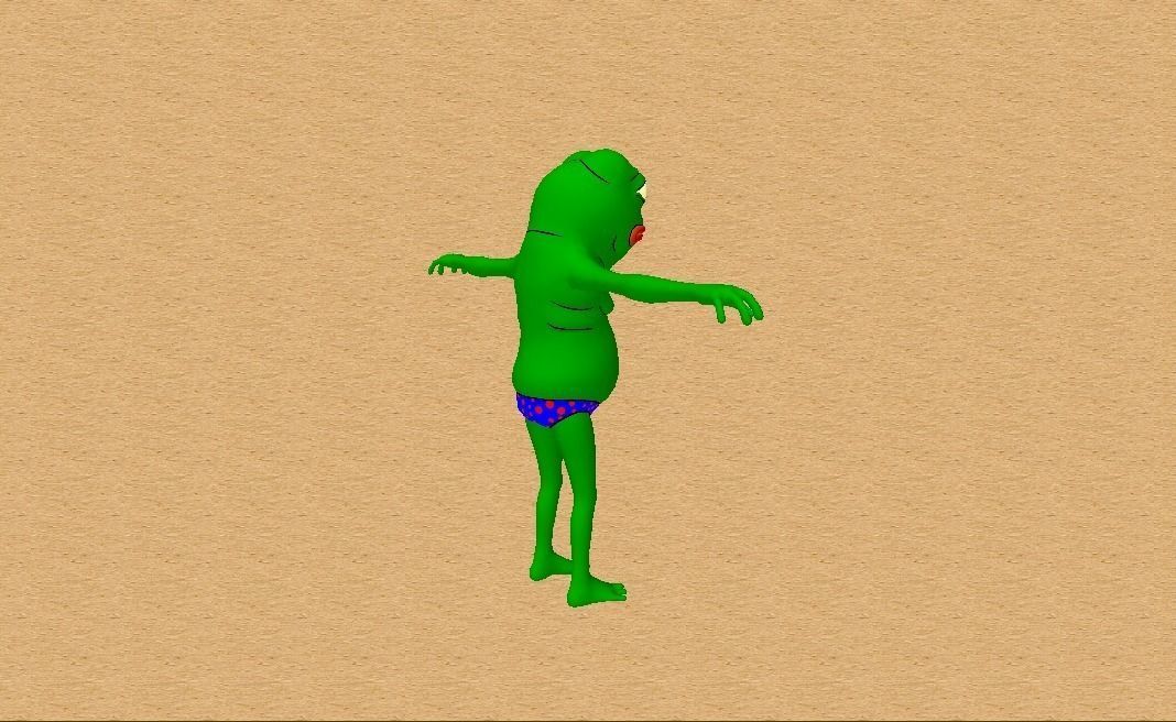 Pepe the frog Low-poly 3D model_5
