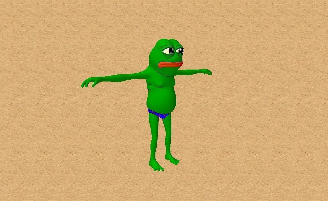 Pepe the frog Low-poly 3D model_6