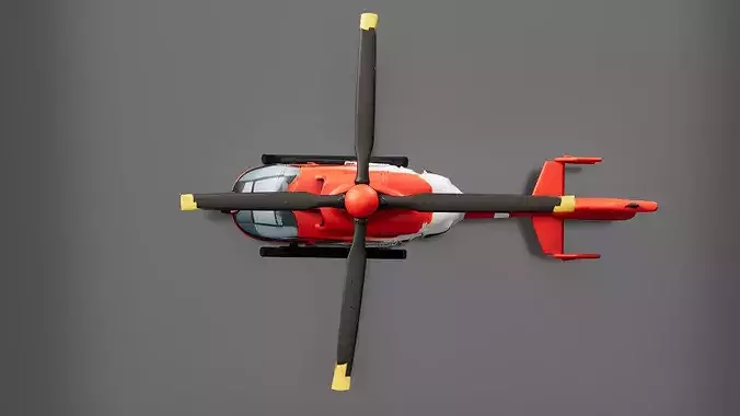 Rescue Helicopter Low-poly 3D model 6
