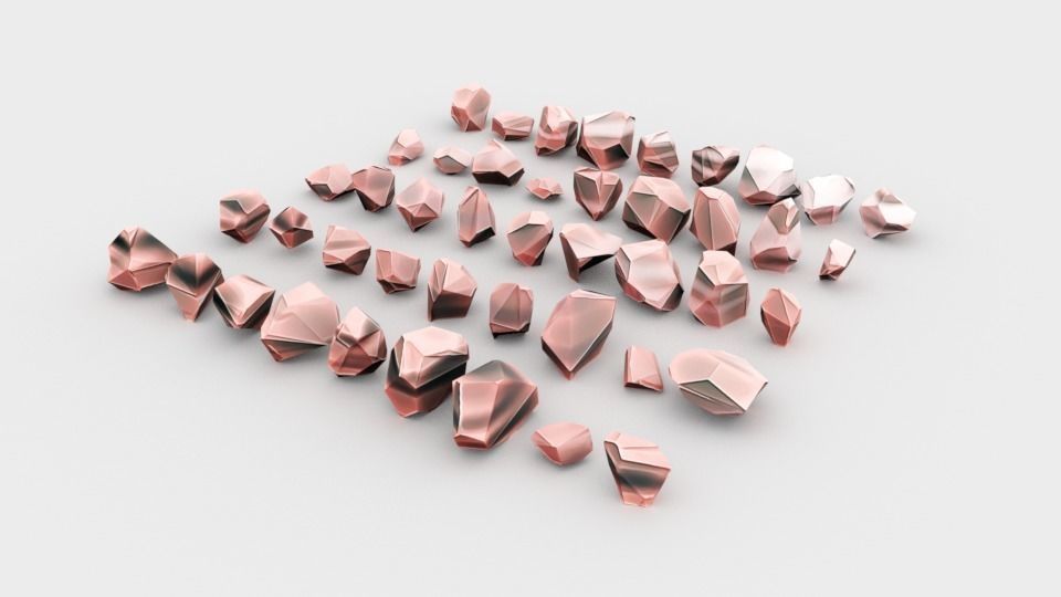 Lowpoly Stones - Set 1 of rocks Low-poly 3D model_9