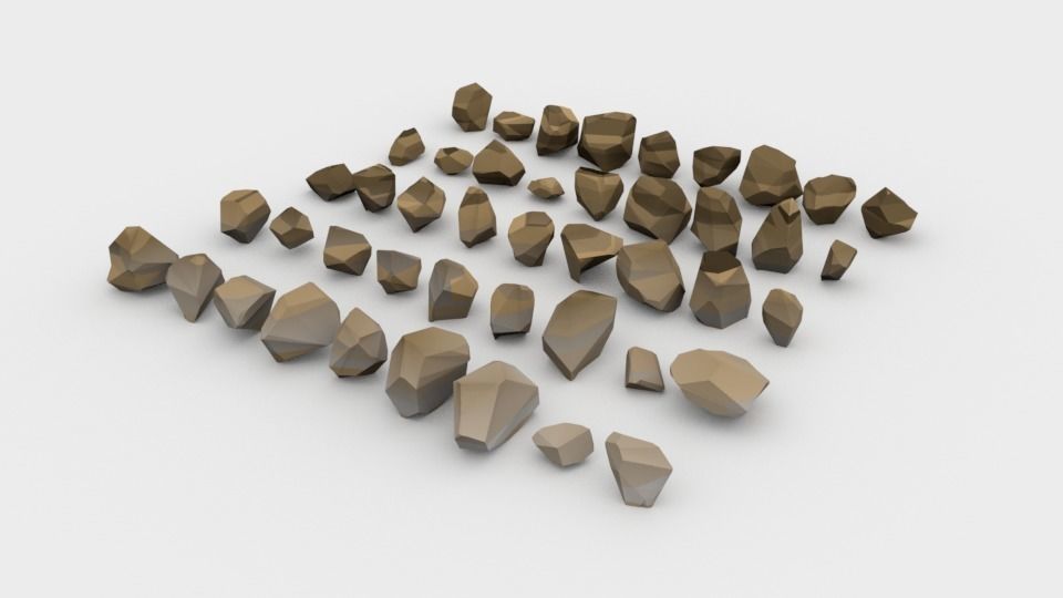 Lowpoly Stones - Set 1 of rocks Low-poly 3D model_1
