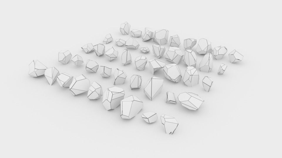 Lowpoly Stones - Set 1 of rocks Low-poly 3D model_13