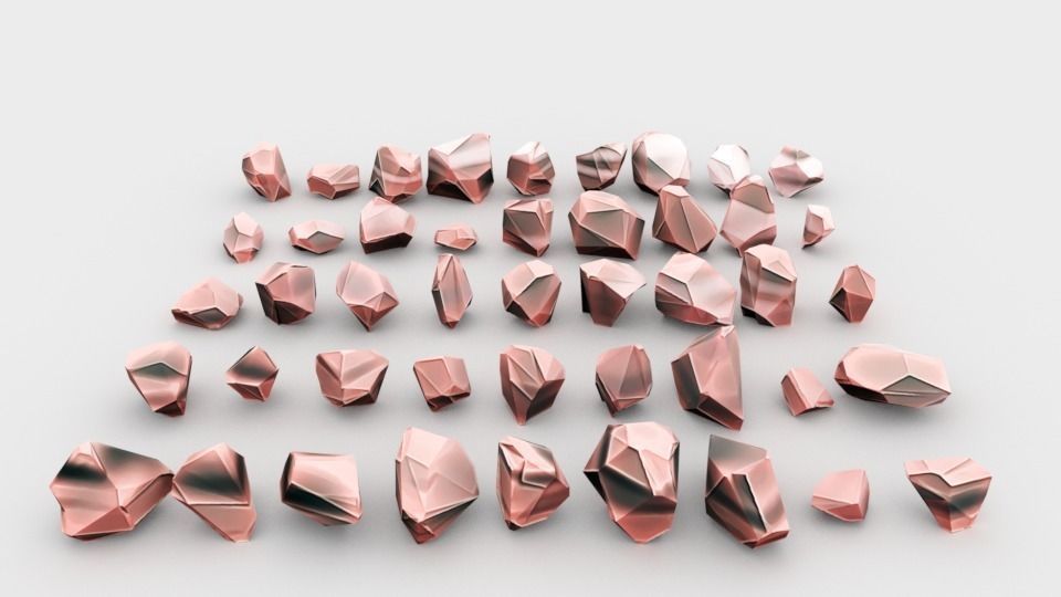 Lowpoly Stones - Set 1 of rocks Low-poly 3D model_8