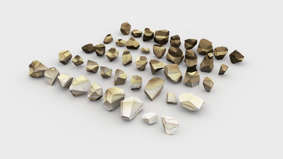 Lowpoly Stones - Set 1 of rocks Low-poly 3D model_7