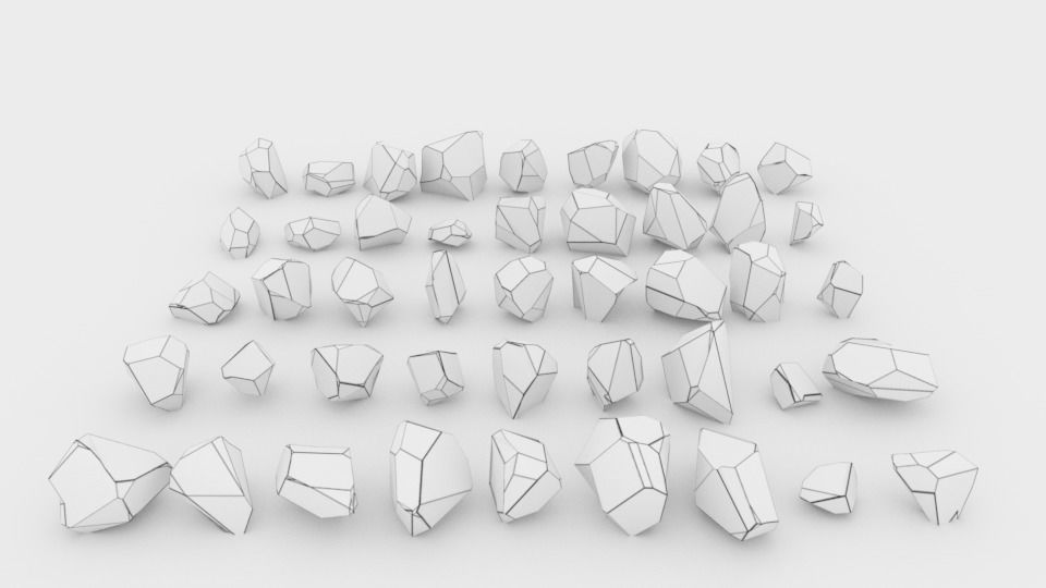 Lowpoly Stones - Set 1 of rocks Low-poly 3D model_12