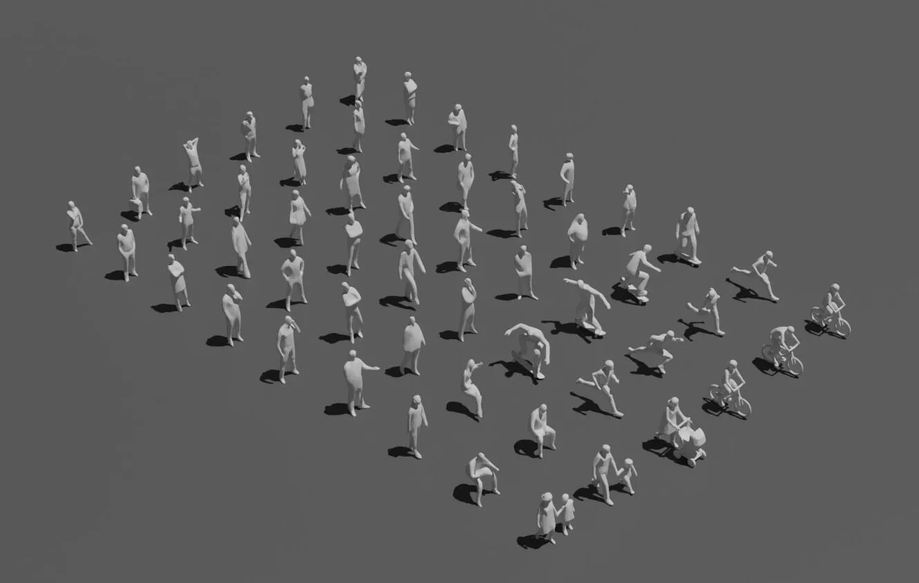 Professional Architectural Scale Figures for SLA 3D Print Bundle 3D print model
