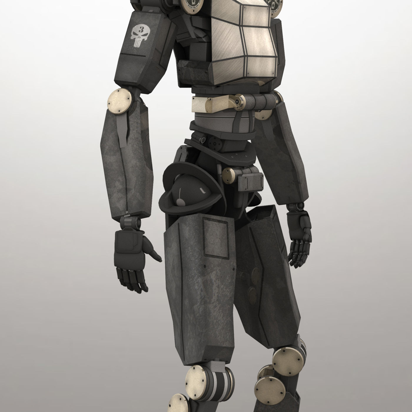 Sentinel Bot Rigged 3D model_4