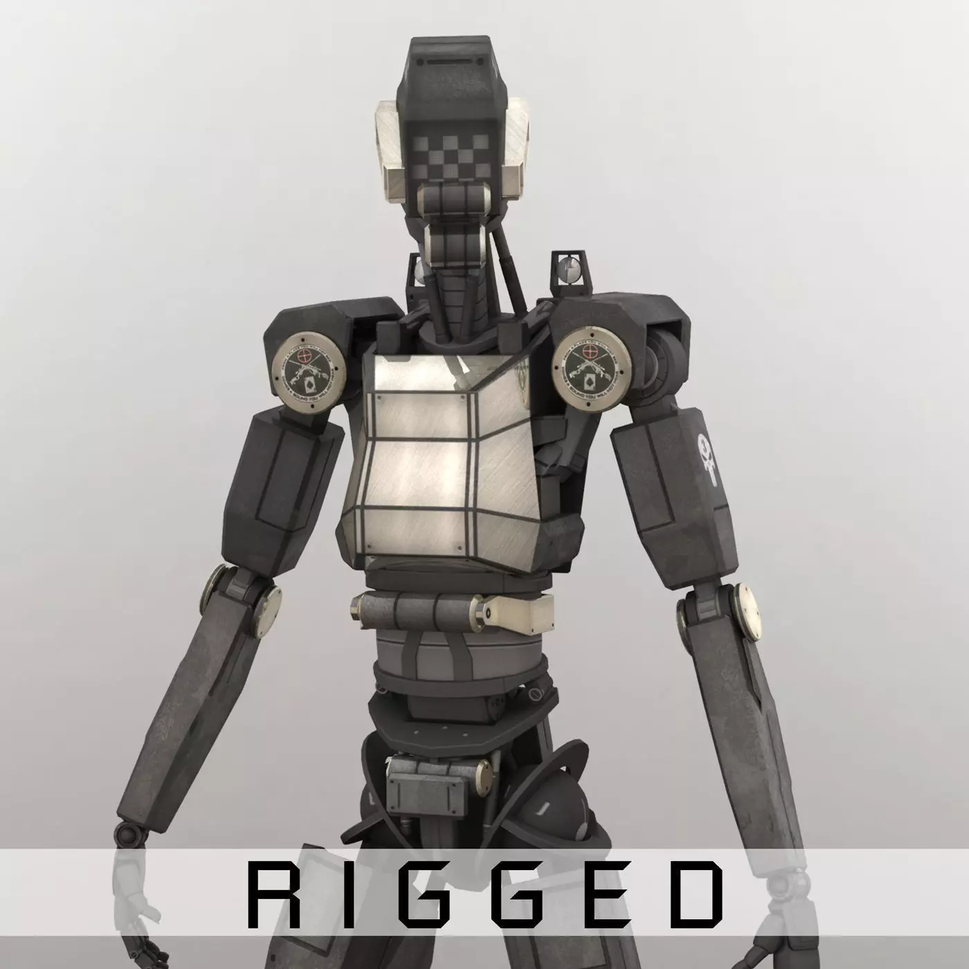 Sentinel Bot Rigged 3D model_0