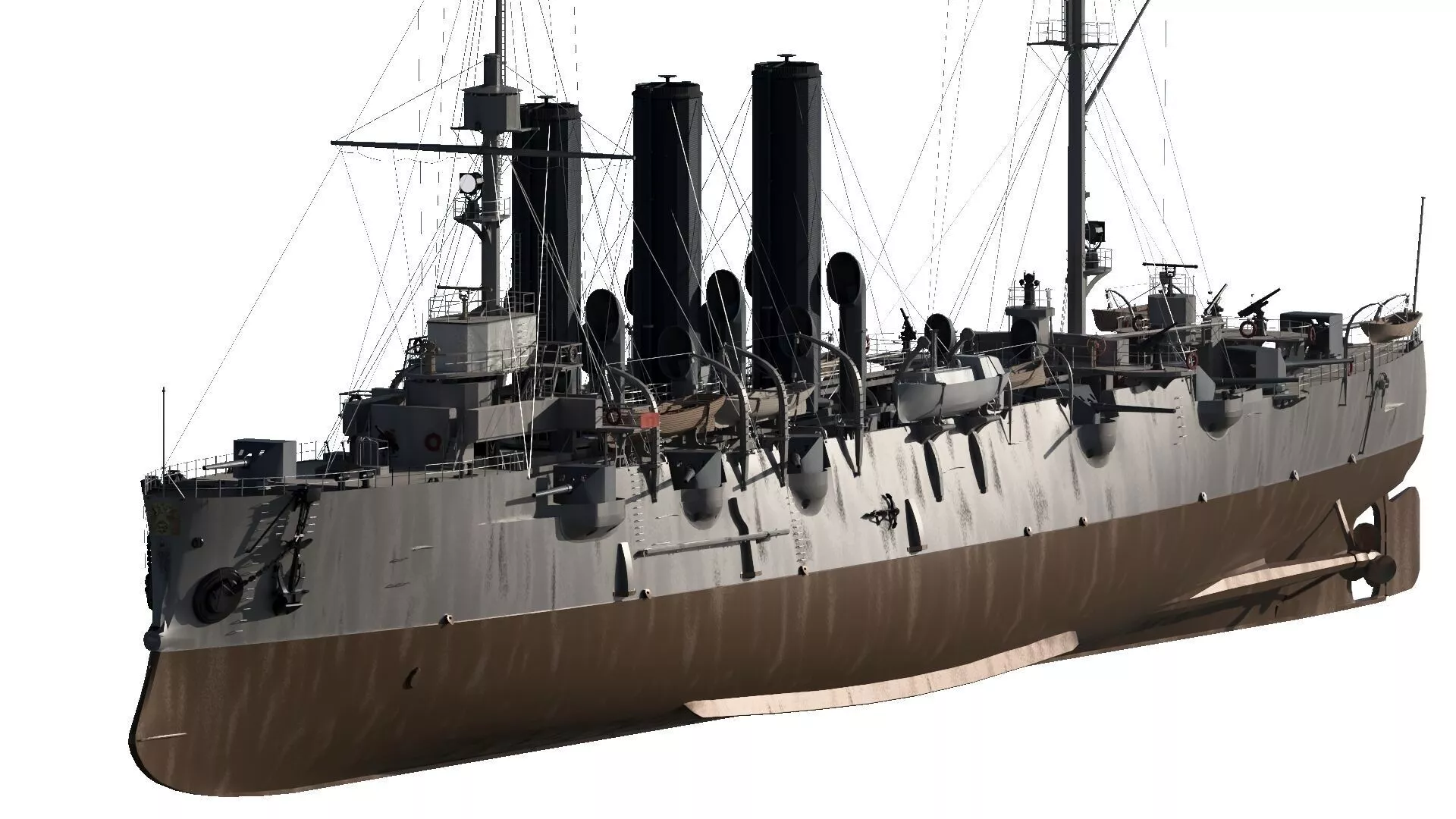 WW1 RUSSIAN NAVY PROTECTED CRUISER 3D model