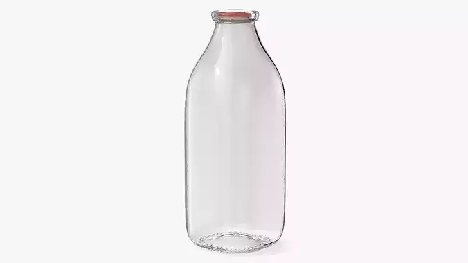 Vintage Glass Milk Bottle 3D model
