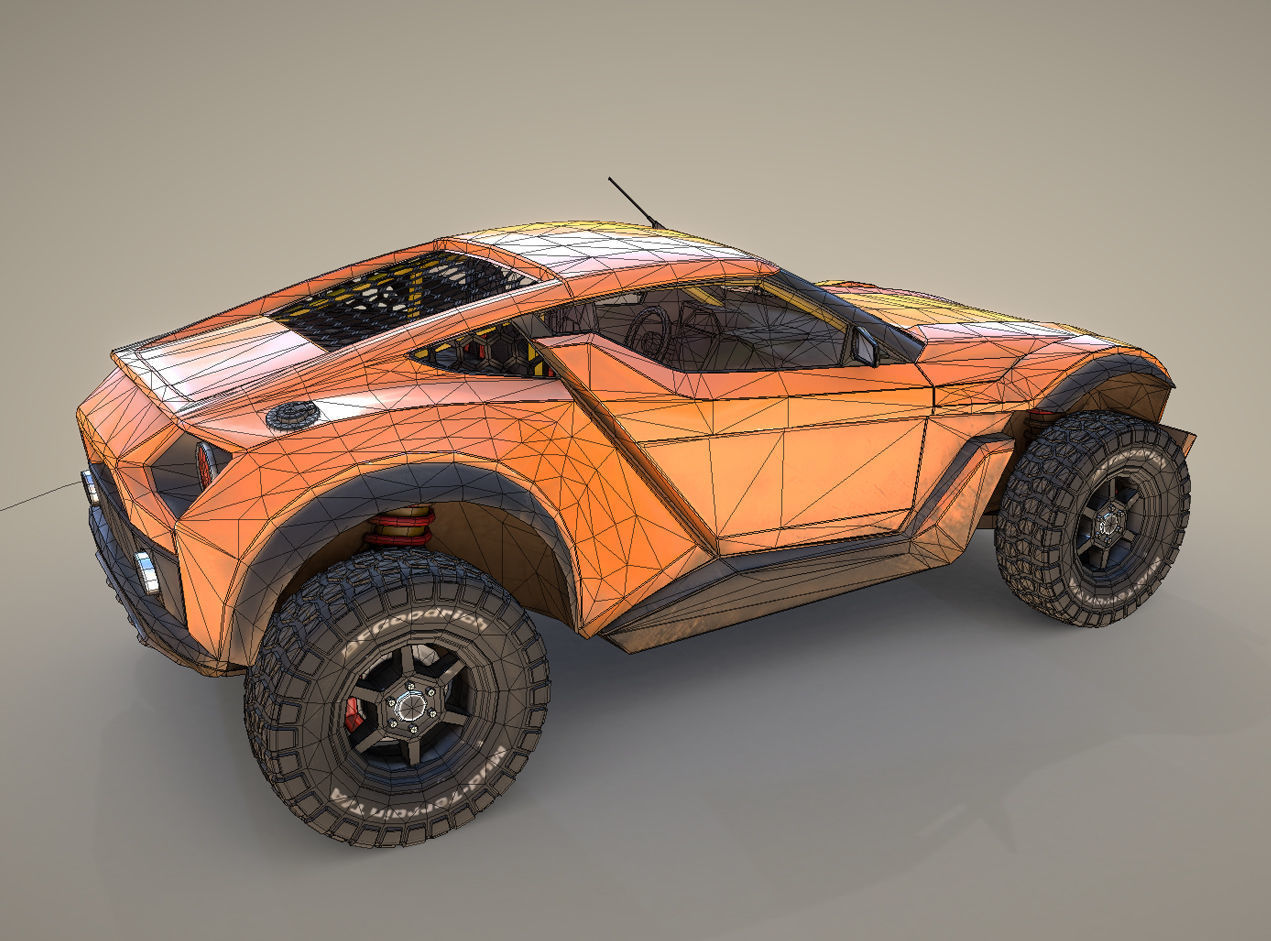 Zarooq Racer Car Low-poly 3D model_3