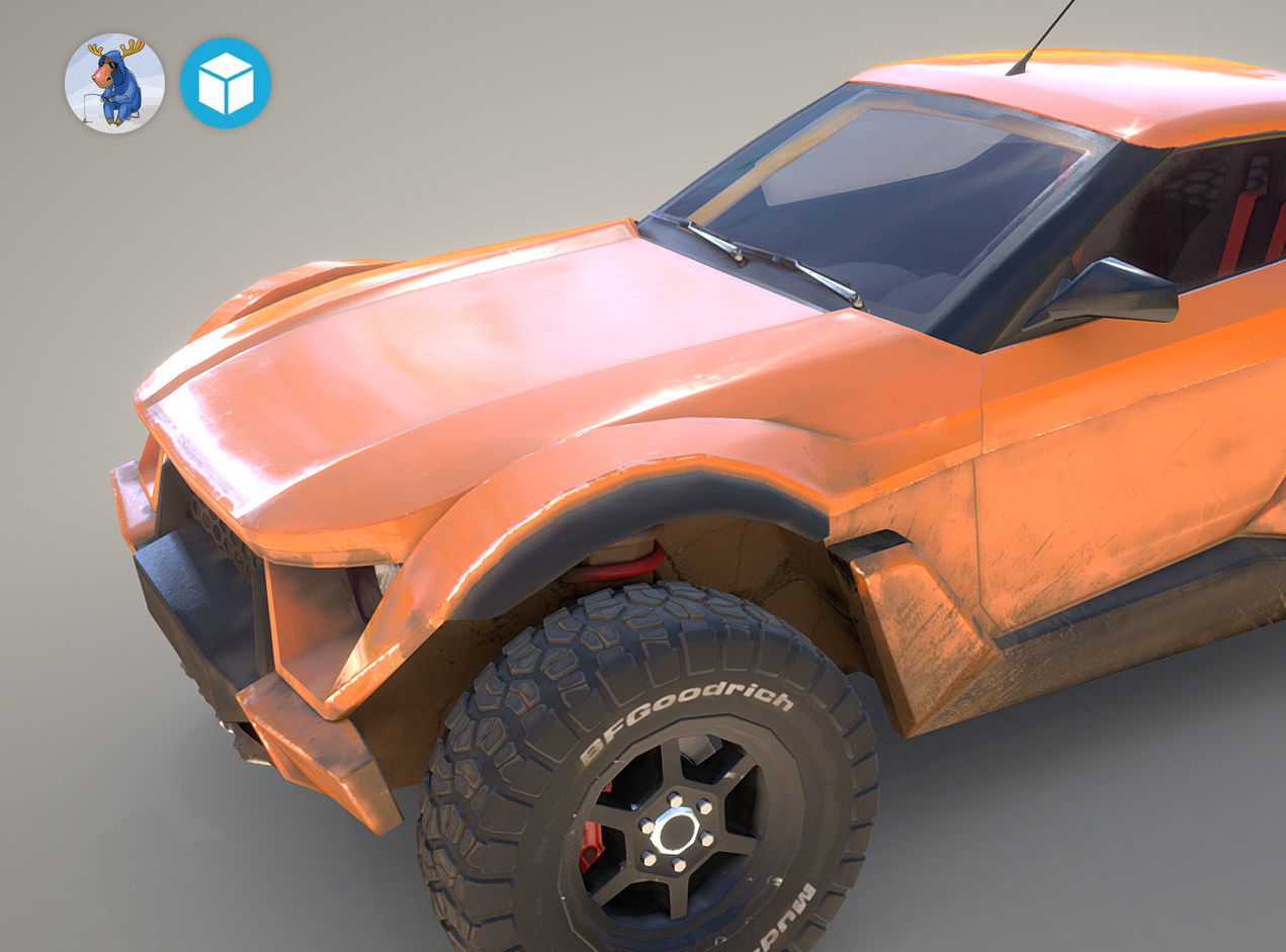 Zarooq Racer Car Low-poly 3D model_8