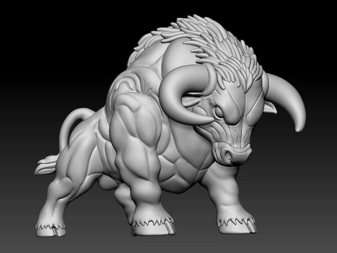 Mafia Bull 3D Model High Poly Muscular Bull Character 3D print model