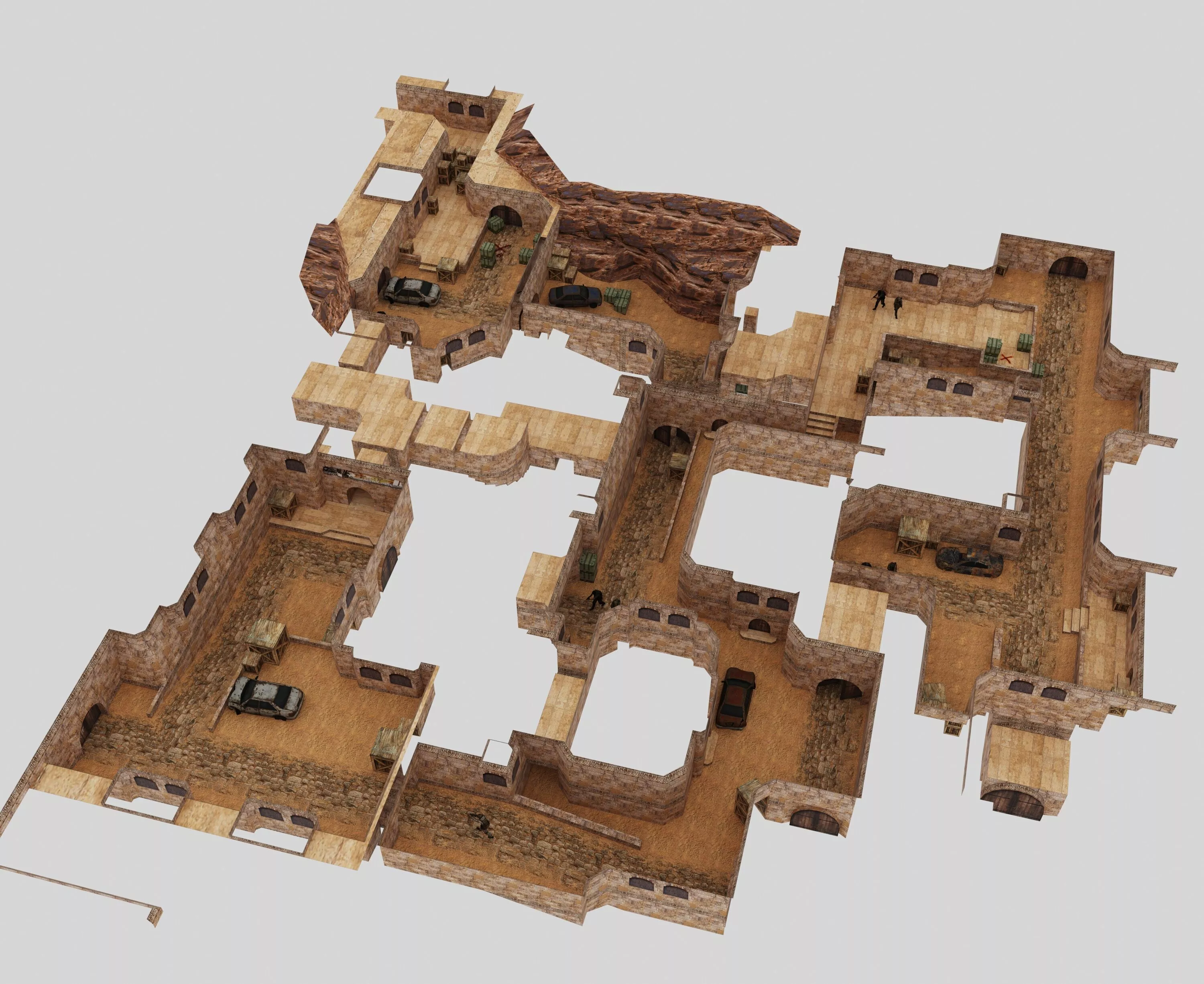 Shooting game scene 3D model