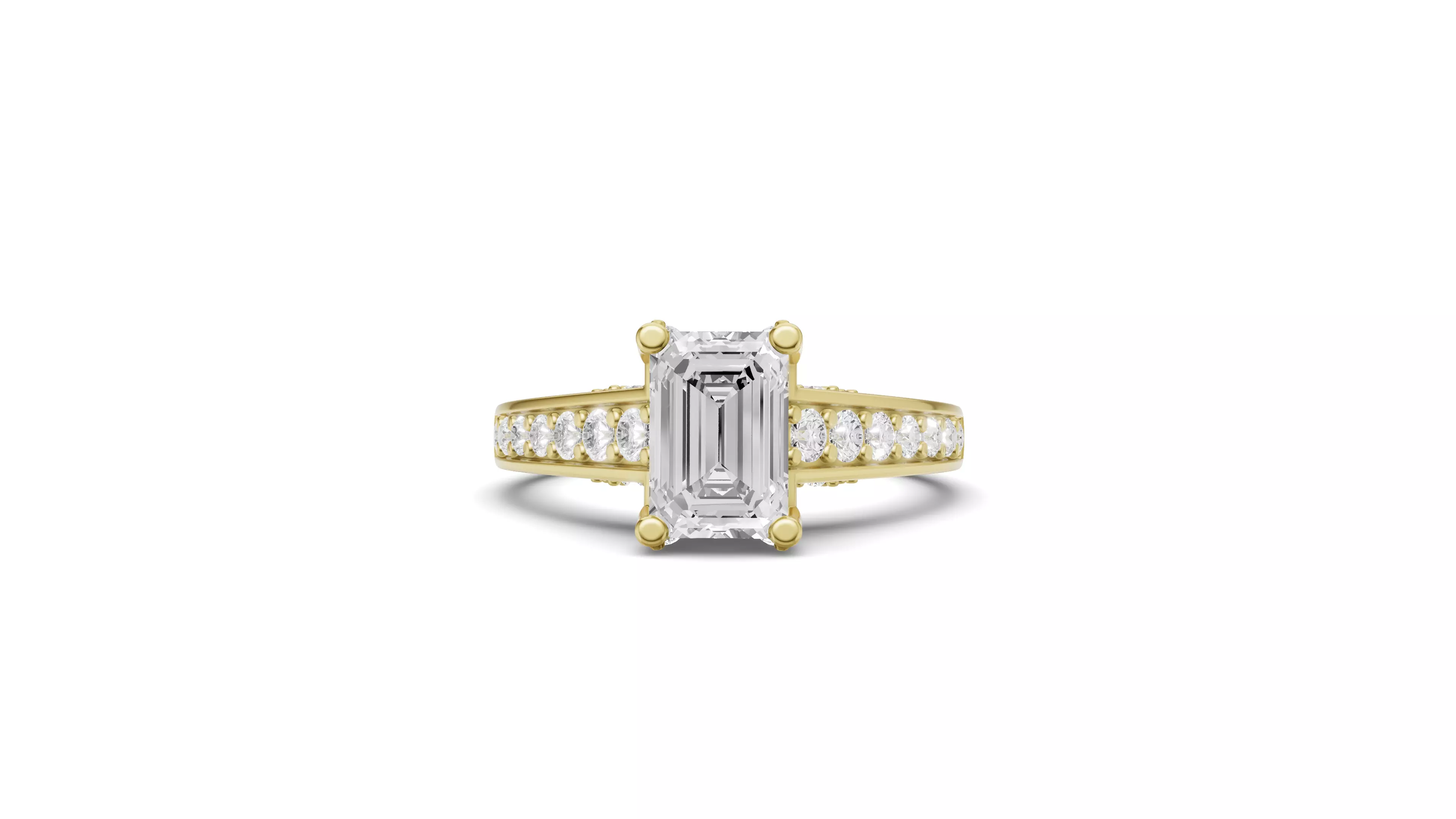 Emerald Cut Solitaire Engagement Ring for Woman 3D print model