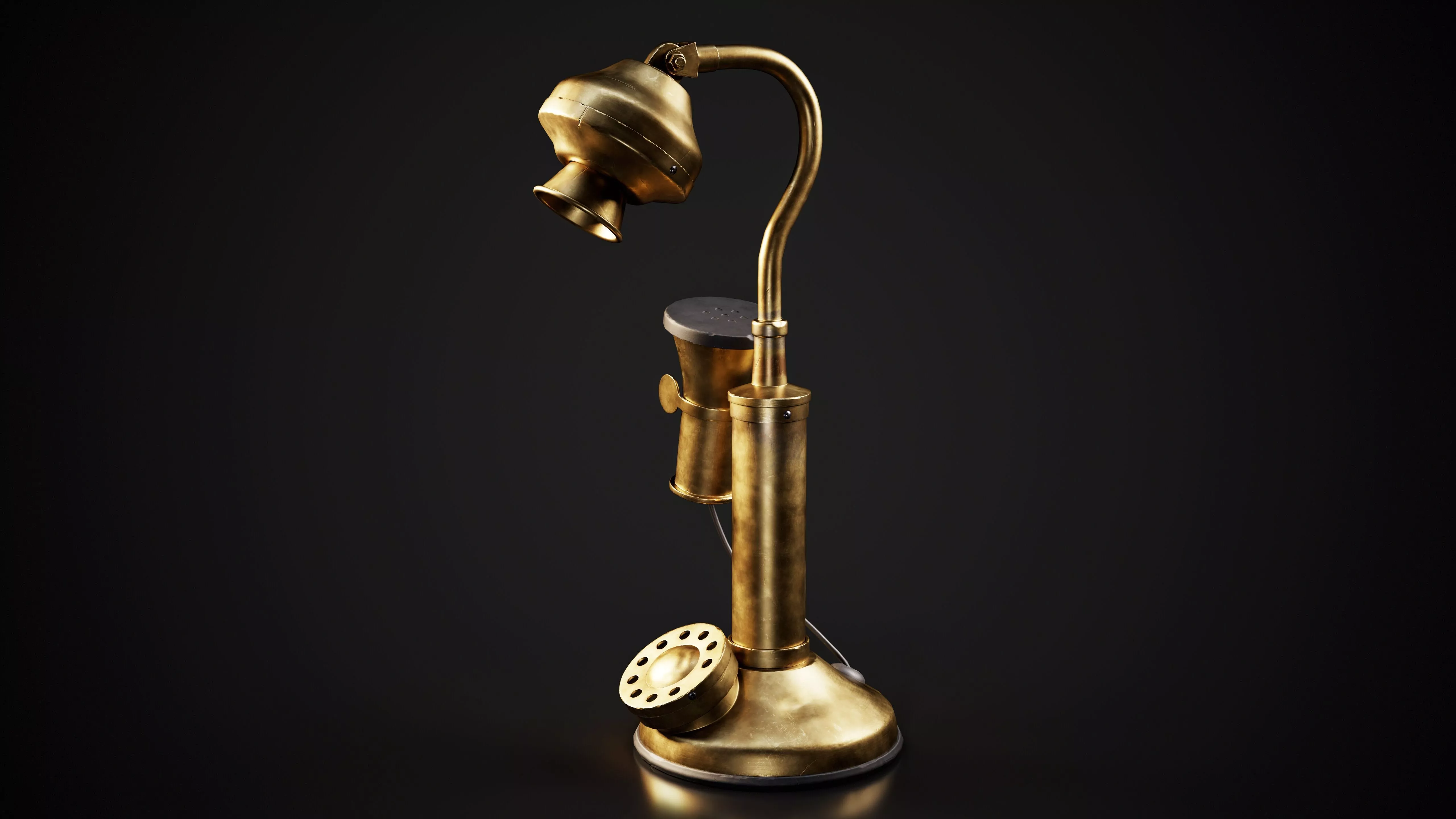 Candlestick Telephone Low-poly 3D model