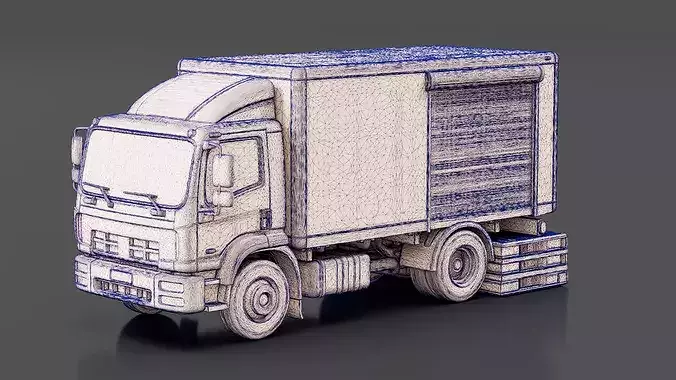 Disaster Relief Supply Truck Low-poly 3D model 7