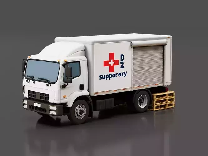 Disaster Relief Supply Truck Low-poly 3D model