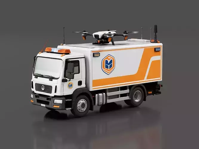 Emergency Drone Vehicle Low-poly 3D model