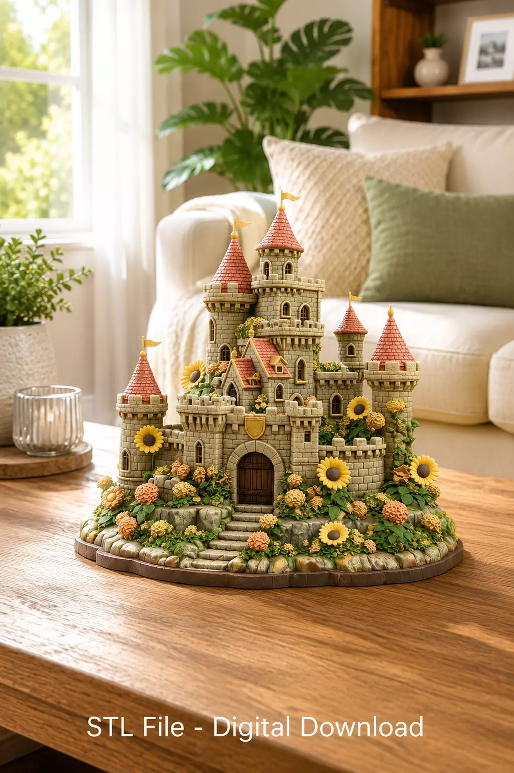 Sunflower Fantasy Castle STL File for 3D Print 3D print model