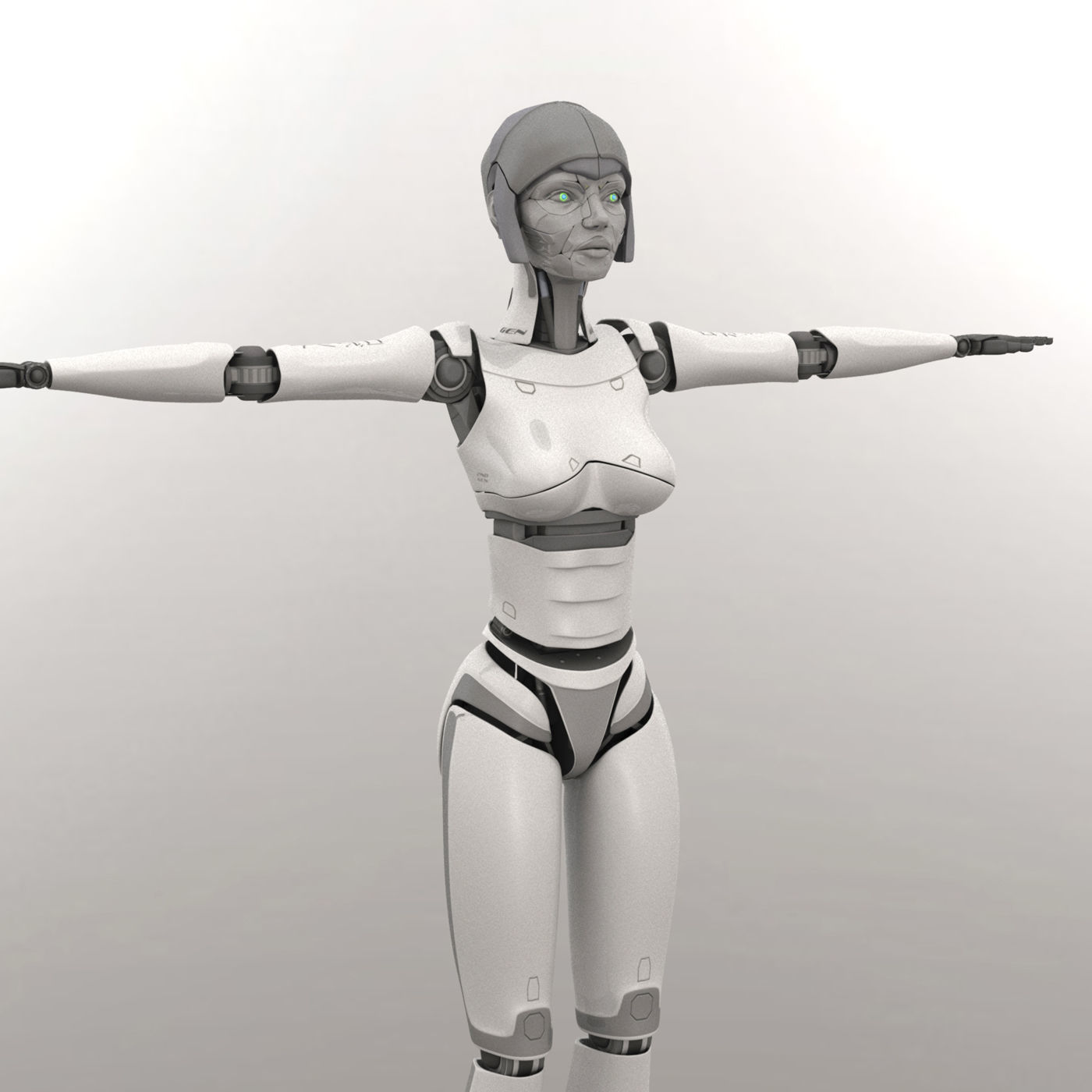 2ndGen female robot 3D model_1