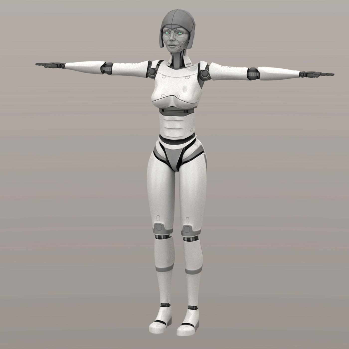 2ndGen female robot 3D model_8