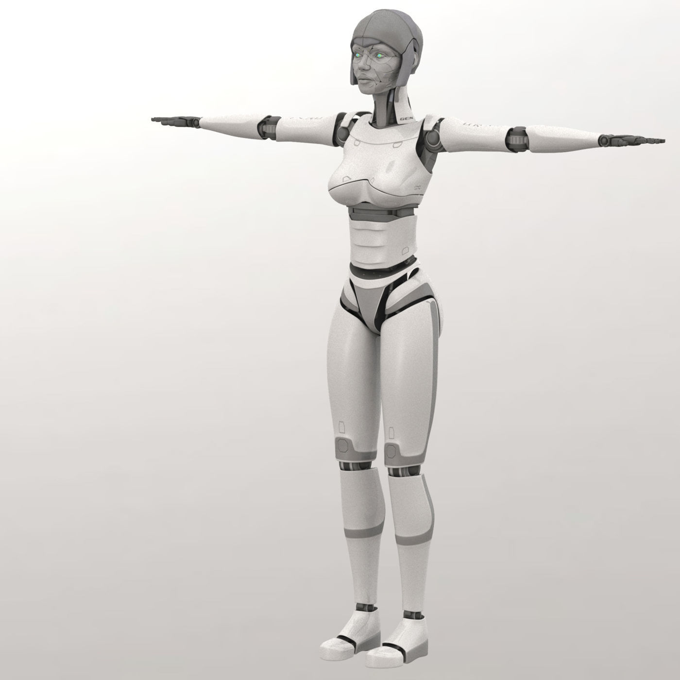 2ndGen female robot 3D model_2
