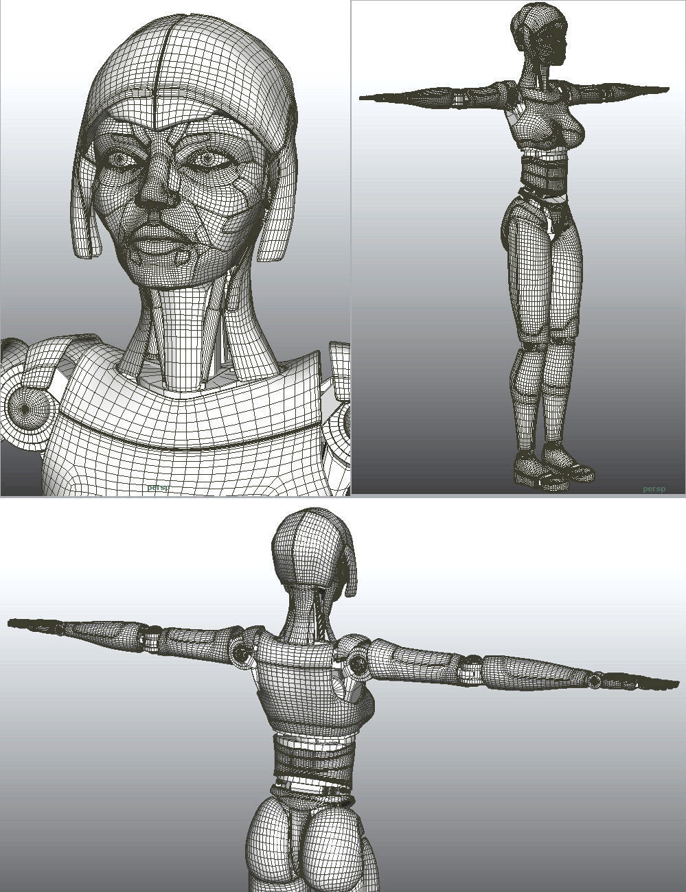 2ndGen female robot 3D model_9