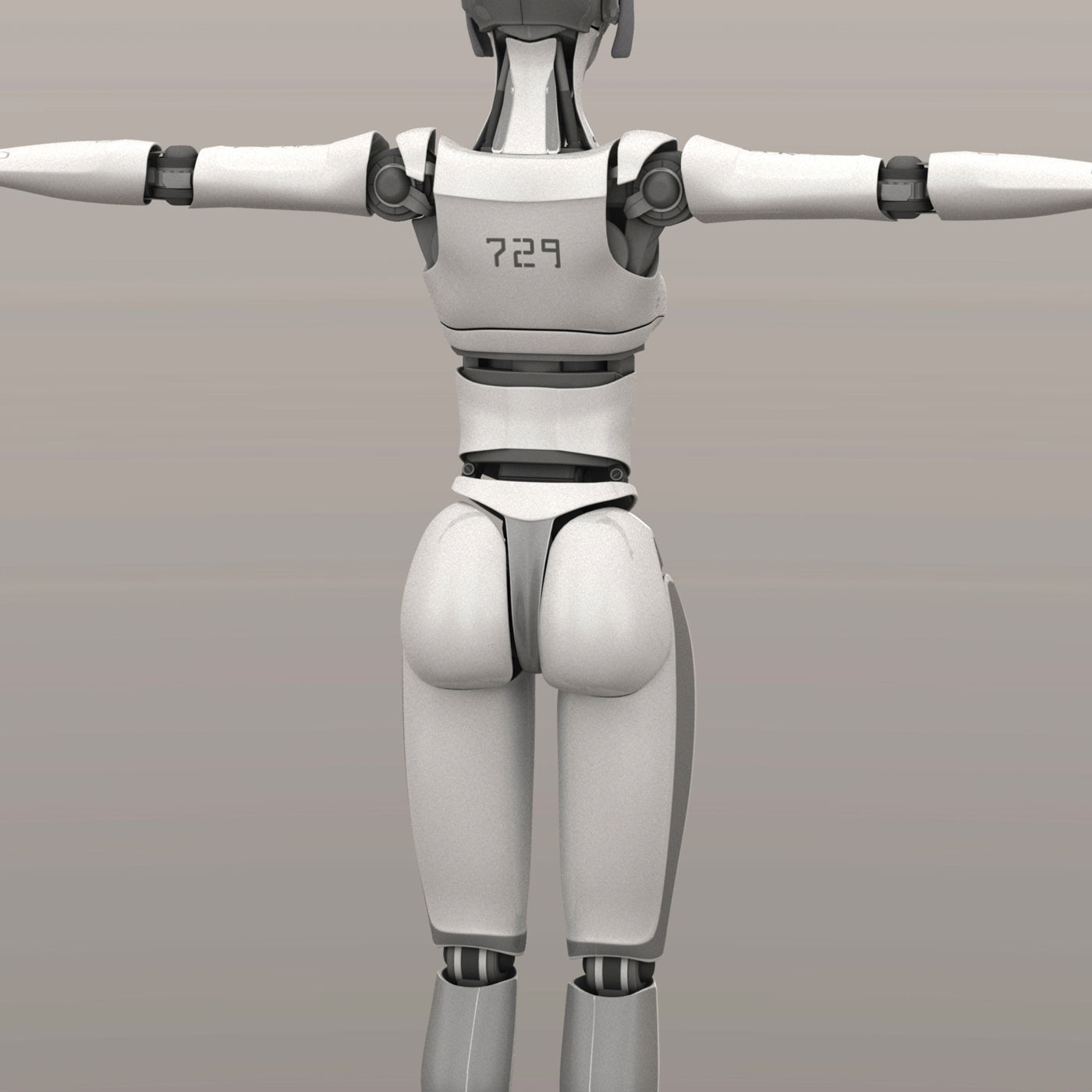 2ndGen female robot 3D model_4