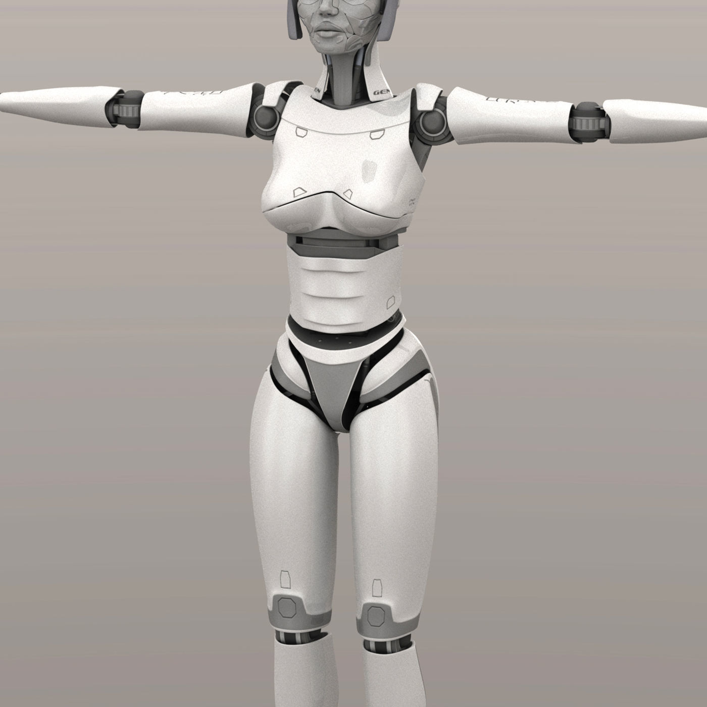2ndGen female robot 3D model_3