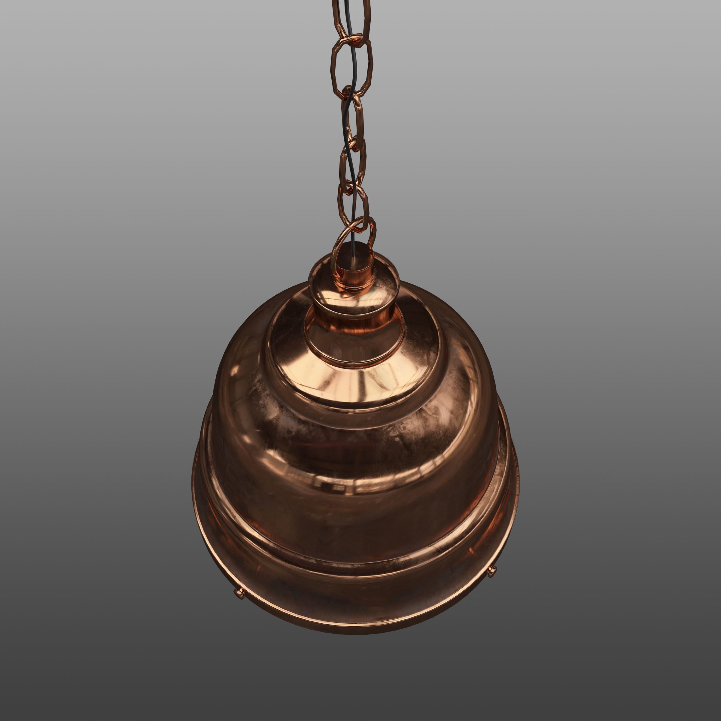 Copper Pendant Light Low-poly 3D model_4