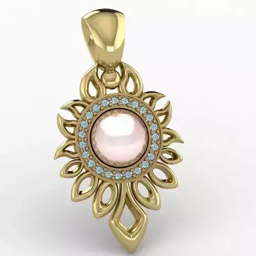 PendantSUN pendant with pearls and topaz