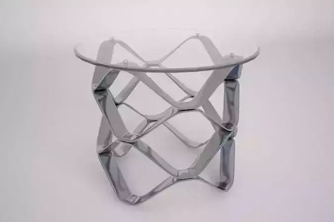 CoffeeTable side table made of metal and glass