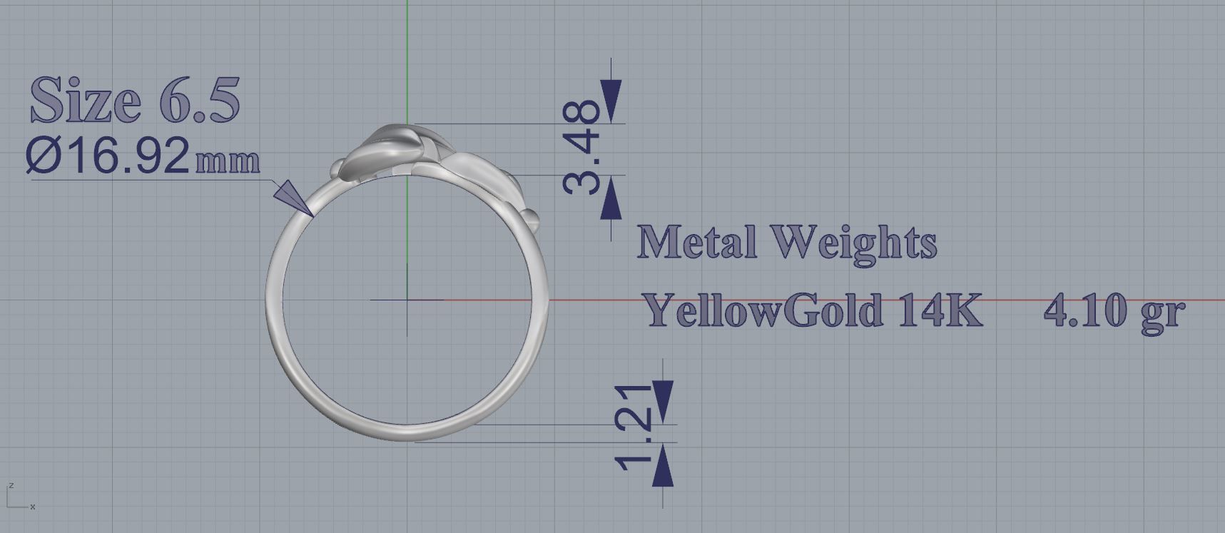 RingFlower gold ring with leaves 3D print model_3