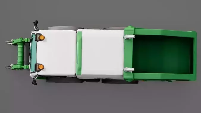 Front Loader Garbage Truck Low-poly 3D model 6