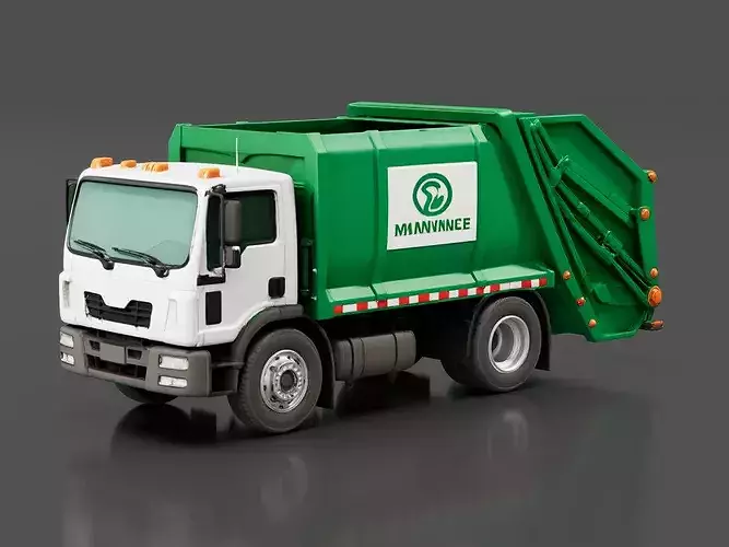 Garbage Truck - Refuse Truck Low-poly 3D model
