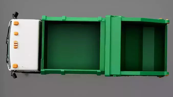 Garbage Truck - Refuse Truck Low-poly 3D model 6