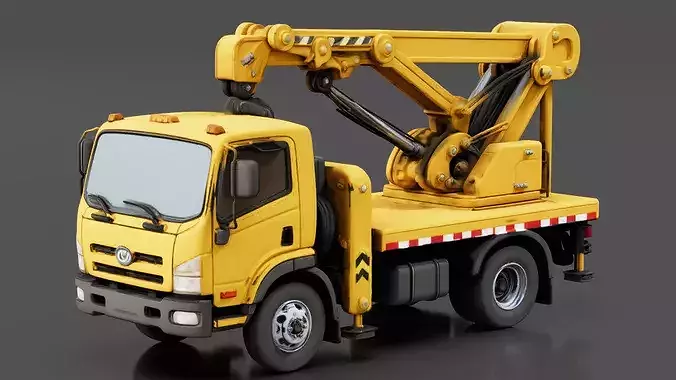 Heavy Duty Tow Truck Low-poly 3D model 2
