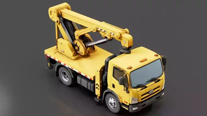 Heavy Duty Tow Truck Low-poly 3D model 5