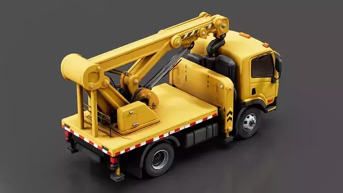 Heavy Duty Tow Truck Low-poly 3D model 4