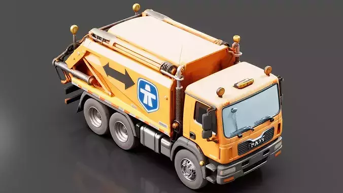Road Maintenance Truck Low-poly 3D model 5