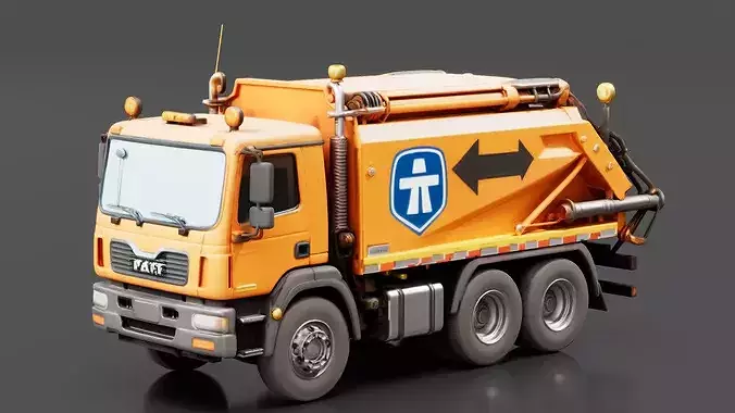 Road Maintenance Truck Low-poly 3D model 2