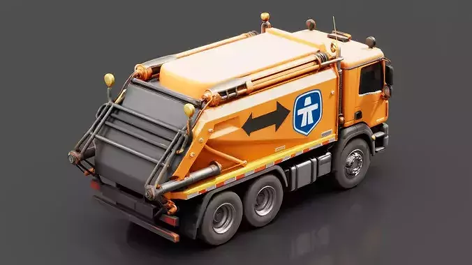 Road Maintenance Truck Low-poly 3D model 4