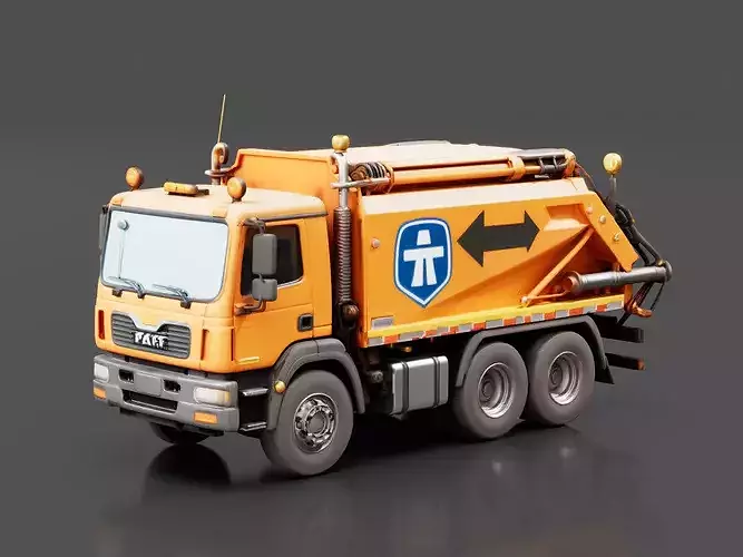 Road Maintenance Truck Low-poly 3D model
