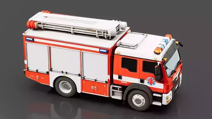Search and Rescue Vehicle Low-poly 3D model 5