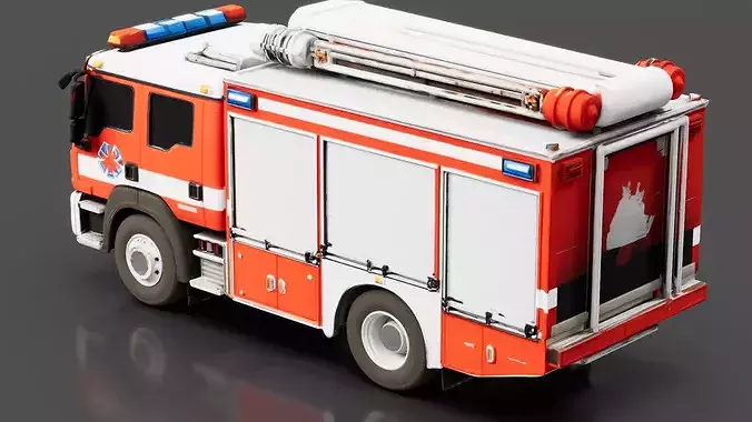 Search and Rescue Vehicle Low-poly 3D model 3