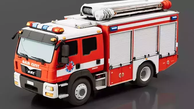 Search and Rescue Vehicle Low-poly 3D model 2
