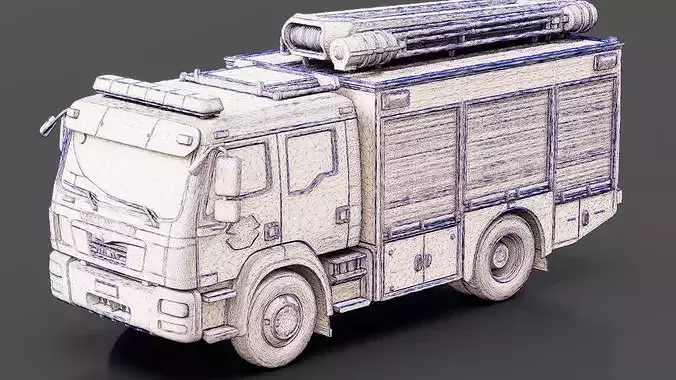 Search and Rescue Vehicle Low-poly 3D model 7